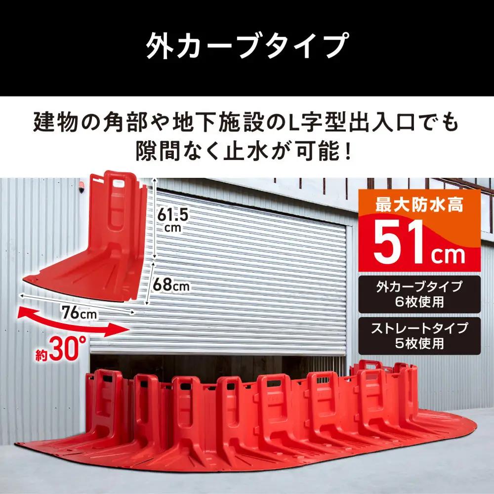 止水板 外カーブタイプ FCB-61C レッド