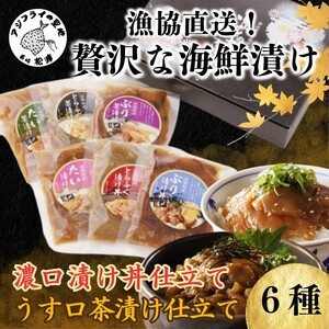 漁協直送！贅沢な海鮮漬け　6種(漬け丼と茶漬け味合わせ)【B2-200】