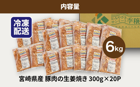 ★スピード発送!!７日～10日営業日以内に発送★簡単調理　宮崎県産豚肉の生姜焼き 6㎏　K16_0148