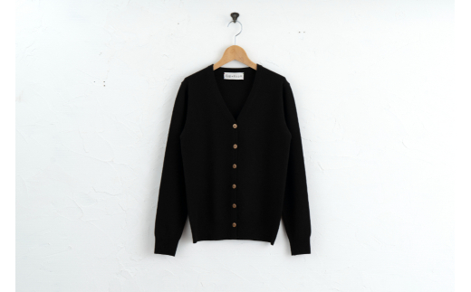 Vネック カーディガン  度詰（コゲチャ）女性用サイズ:L(40)≪白田のカシミヤ≫