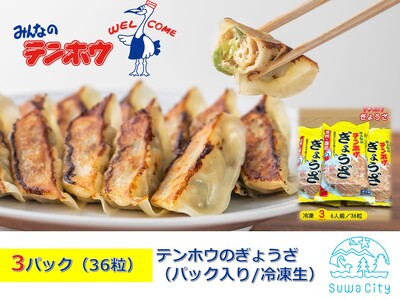 テンホウのぎょうざ（パック入り/冷凍生）3パック[6人前/36粒]（シナモン・八角入り）／ テンホウ ぎょうざ ギョウザ 餃子 冷凍 ぎょうざ ぎょうざ ぎょうざ ぎょうざ 信州 長野県 諏訪市 諏訪 【21-07】