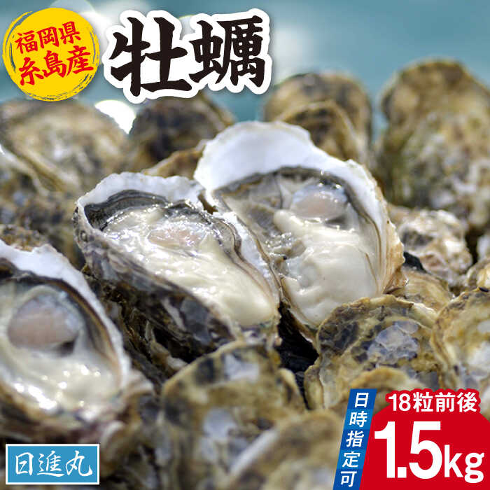 【ふるさと納税】福岡県糸島産 殻付き牡蠣 加熱用 1.5kg(18粒前後) 糸島市 / 日進丸 牡蛎 カキ [AWA011] 10000円 1万円