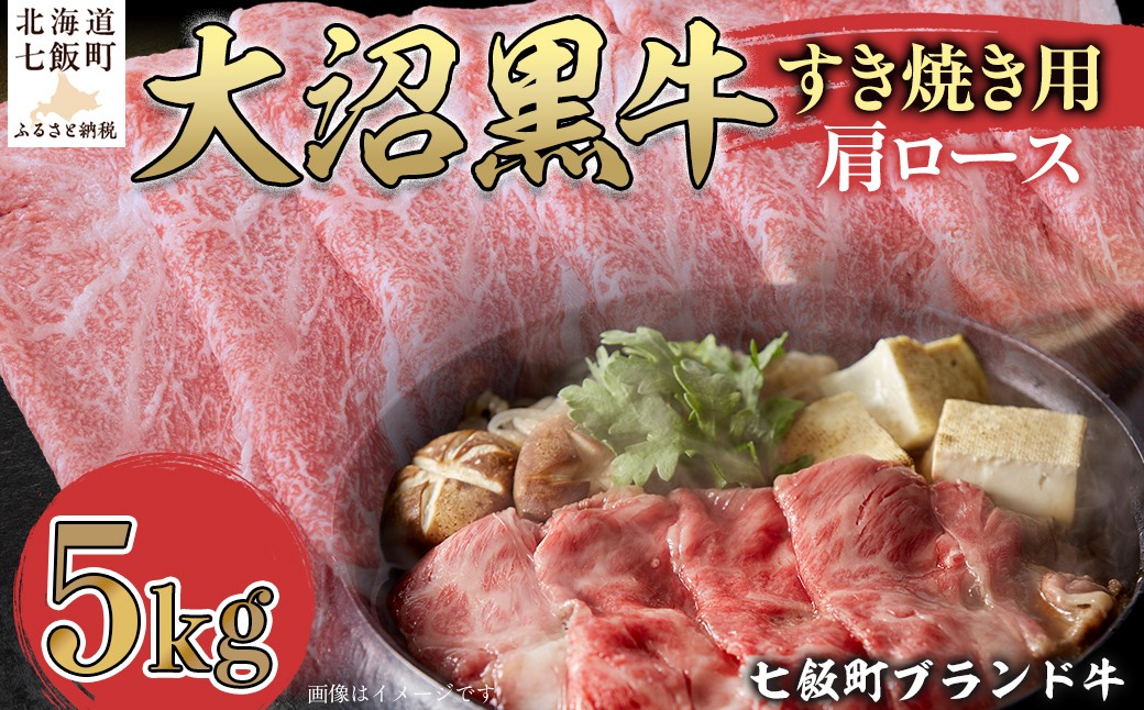 
                  【北海道ブランド牛】大沼黒牛すき焼き（肩ロース5kg） 【ふるさと納税 人気 おすすめ ランキング 北海道ブランド牛 大沼黒牛 黒毛和牛 肩ロース 冷凍 牛丼 おいしい 北海道 七飯町】 NAM024
                