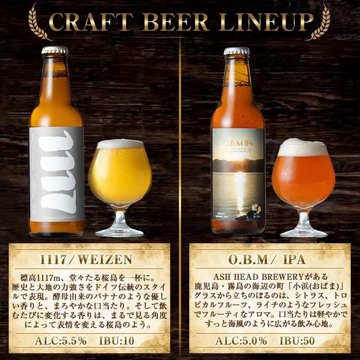 K-673 ASH HEAD BREWERY 4種飲み比べセット～霧島連山の恵みが育むクラフトビール～(計6本・各330ml)【ASH HEAD BREWERY】 霧島市 ビール クラフトビール ご当