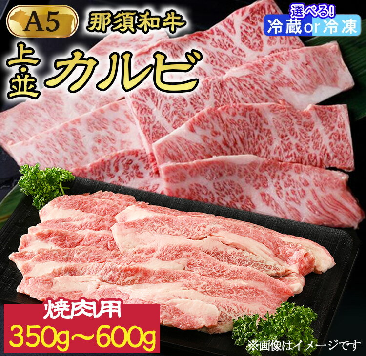 【ふるさと納税】《選べる内容量》那須和牛焼肉用A5 並カルビ 450g 上カルビ 350g・600g｜牛肉 国産 冷蔵 冷凍 焼肉 那須町