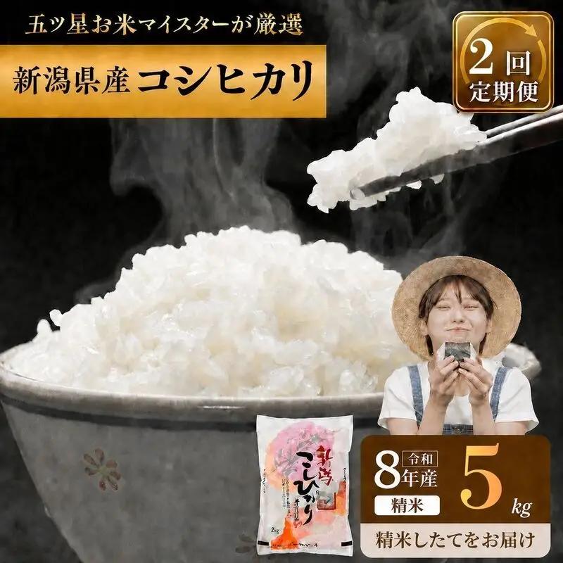 R8年産 新潟県産 コシヒカリ  5kg 2か月定期便 新潟県 新潟市産 令和8年産 お米 精米 米 ご飯 送料無料