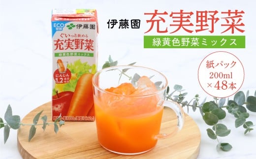 
            伊藤園 充実野菜 緑黄色野菜ミックス 紙パック 200ml 48本 022-G-IT012
          