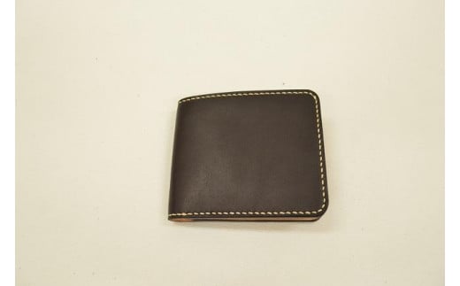 栃木レザー使用｜滑らか本革二つ折り財布｜Half wallet 01C｜ブラック｜minca（全4色）