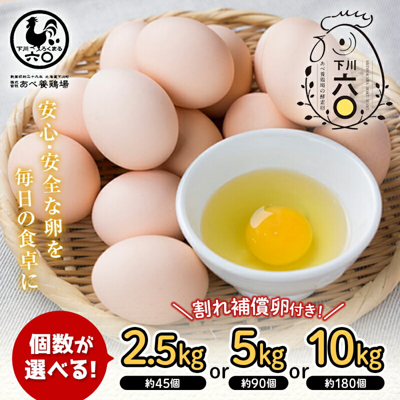 【ふるさと納税】【個数が選べる】約半世紀卵づくり一筋 ！『下川六〇酵素卵』 下川ろくまる あべ養鶏場 割れ補償付き たまご 卵 玉子 タマゴ ふるさと 納税 国産 北海道産 北海道 下川町 F4G-0133ver