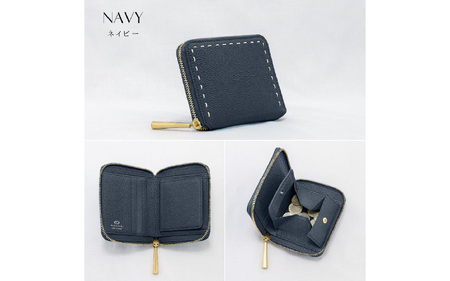 NAVY(ネイビー) スマート＆収納力を両立!エレガントな本革財布 / 本革ラウンドファスナー二つ折り財布 BONNY(ボニー)