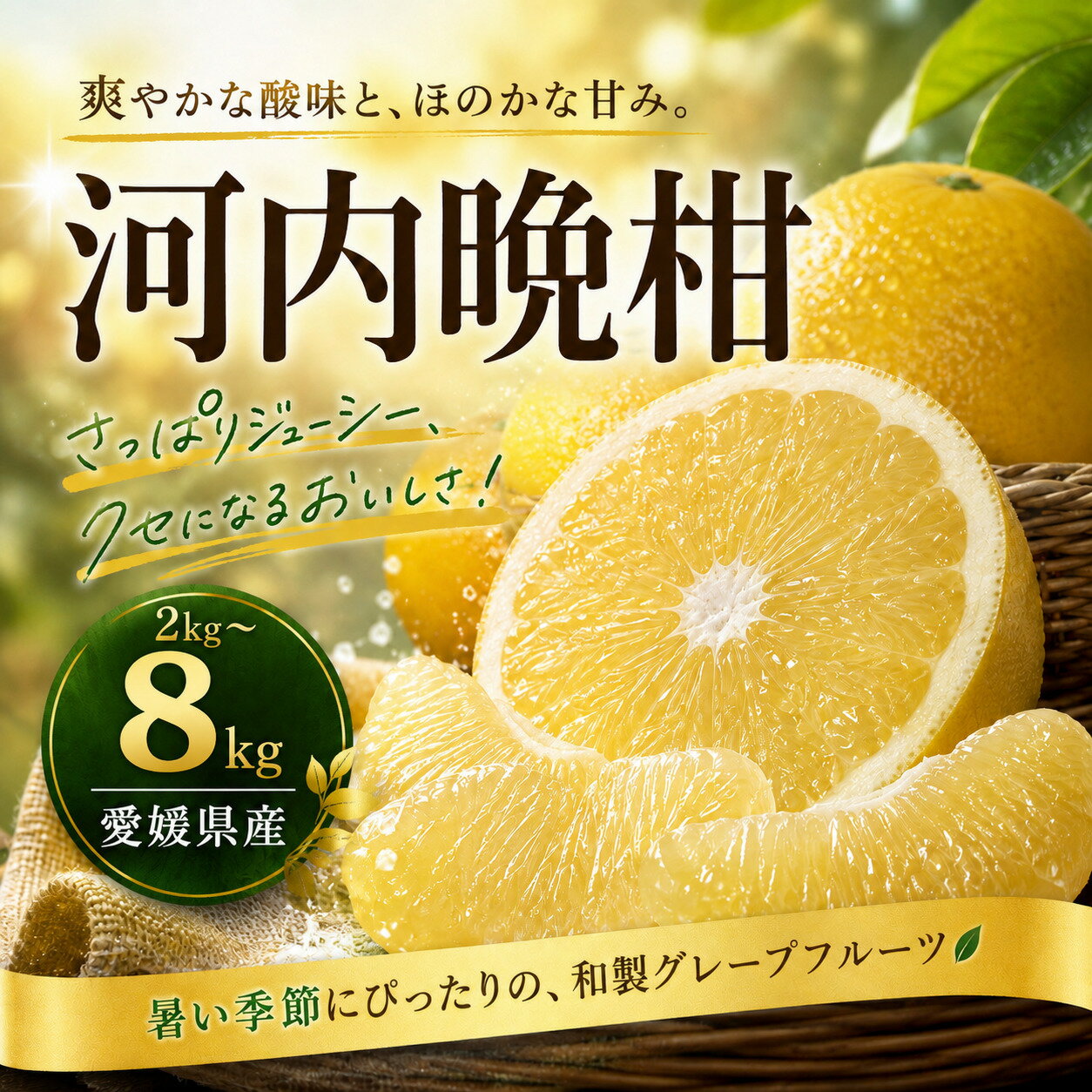 【ふるさと納税】 【選ぶならこれ】 和製グレープフルーツ 【河内晩柑】 2kg/4kg/8kg 愛媛県産 【2027年4月上旬頃から順次発送】 | みかん ミカン mikan 蜜柑 訳ありフルーツ 柑橘 果物 おすすめ お勧め お取り寄せ ギフト 愛媛県 松山市