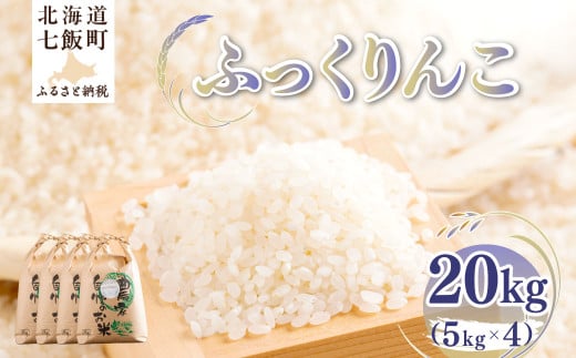 【先行予約】 令和7年産 ふっくりんこ20kg (5kg×4) 【ふるさと納税 人気 おすすめ ランキング ふっくりんこ 米 こめ 白米 精米 ごはん ご飯 北海道産 北海道 七飯町 送料無料】 NAZ019