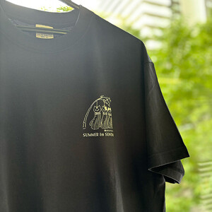 仙台・宮城の観光Tシャツ　「猫に七夕」Tシャツ　Mサイズ　［S-04］