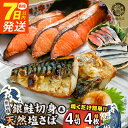 【ふるさと納税】【限定】 《7日以内発送》 和歌山魚鶴仕込の甘口塩銀鮭切身 4切 & 天然 塩さばフィレ4枚 （2切×2パック&2枚2パック 小分け）【さけ しゃけ シャケ 鮭 銀鮭 塩サケ 鯖 サバ 魚 切り身 切身 魚 切身 切り身】