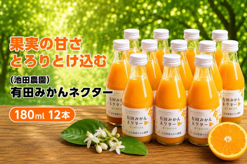 みかん ネクター 100％ ジュース / 温州みかん 有田みかん 果汁 無添加 柑橘 和歌山 15000円 180ml ※北海道・沖縄・離島への配送不可 //drink【ikd100-to180-12A】