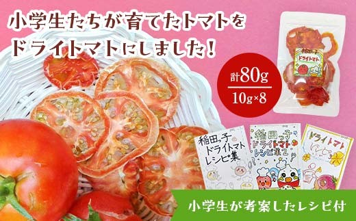 【期間限定】【稲田学園×ふるさと納税】小学生が作りました！アフガニスタンにランドセルを贈る！稲田っ子ブランドドライトマト80g（10g×8袋）トマト とまと ドライトマト スープ 乾物 加工品 長もち おつまみ 須賀川産 F7X-0623