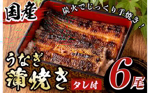 y512 国産！うなぎ蒲焼き(6尾・タレ付き) 国産 九州産 鹿児島県 宮崎県 鰻 ウナギ unagi うな重 うな丼 ひつまぶし うなじゅう 蒲焼 かばやき 白焼 しらやき 無頭 魚 魚介類 土用 丑の日 タレ タレ付 おかず 惣菜 冷蔵 特産品 お土産 ギフト プレゼント ご贈答用 【尾方屋】