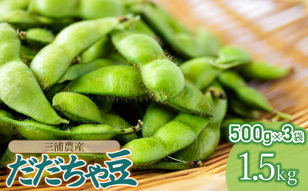 【令和8年産先行予約】 山形県鶴岡産 だだちゃ豆　約1.5kg（500g×3袋）　三浦農産