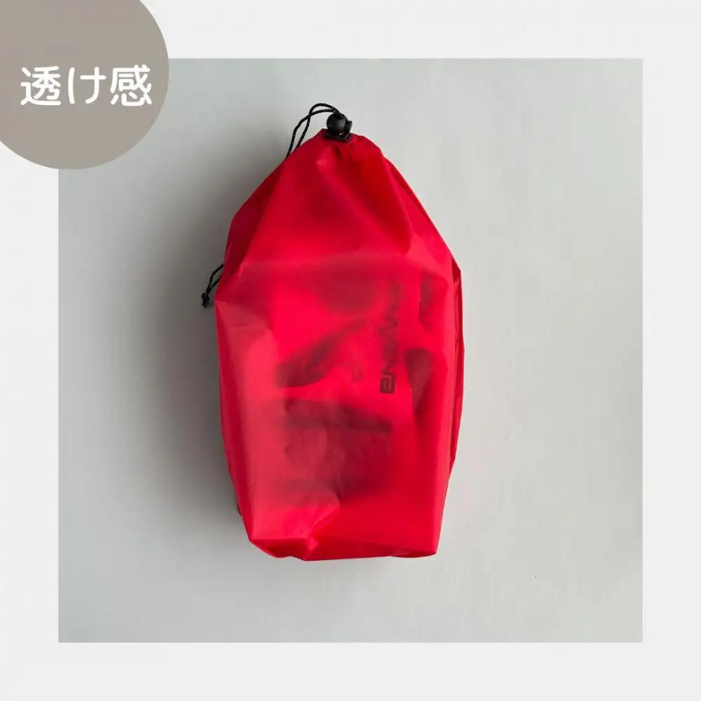 【L・5L・赤】 大きめナイロン巾着袋　スタッフバッグ　スタッフサック　バッグインバッグ　着替え袋