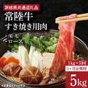 【ふるさと納税】【5ヶ月定期便】【常陸牛】すき焼き用肉 約1kg【定期便】計5回　総量約5kg【茨城県共通返礼品】（HI-23）