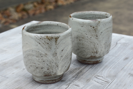 【益子焼】刷毛目 湯呑みセット 2個入 | 村澤陶苑 湯呑み 益子焼 セット 贈り物 ギフト【食洗機〇 レンジ〇 オーブン×】(BV005)