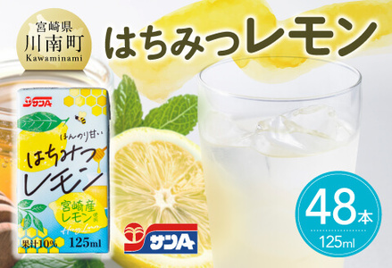 サンAはちみつレモン　125ml紙パック24本入り×2ケース 【 飲料 ジュース はちみつ レモン れもん マイヤーレモン 九州産 紙パック 送料無料 】