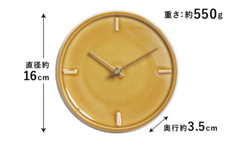 陶磁器製掛け時計 GLAZED CLOCK 『ペールイエロー』【杉浦製陶】 インテリア 雑貨 おしゃれ [TAO017]