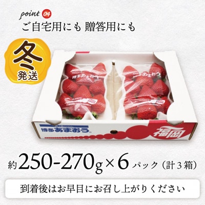 【2026年12月上旬～27年1月下旬発送予定】博多あまおう(冬)250g-270g×6P(岡垣町)【配送不可地域：離島】