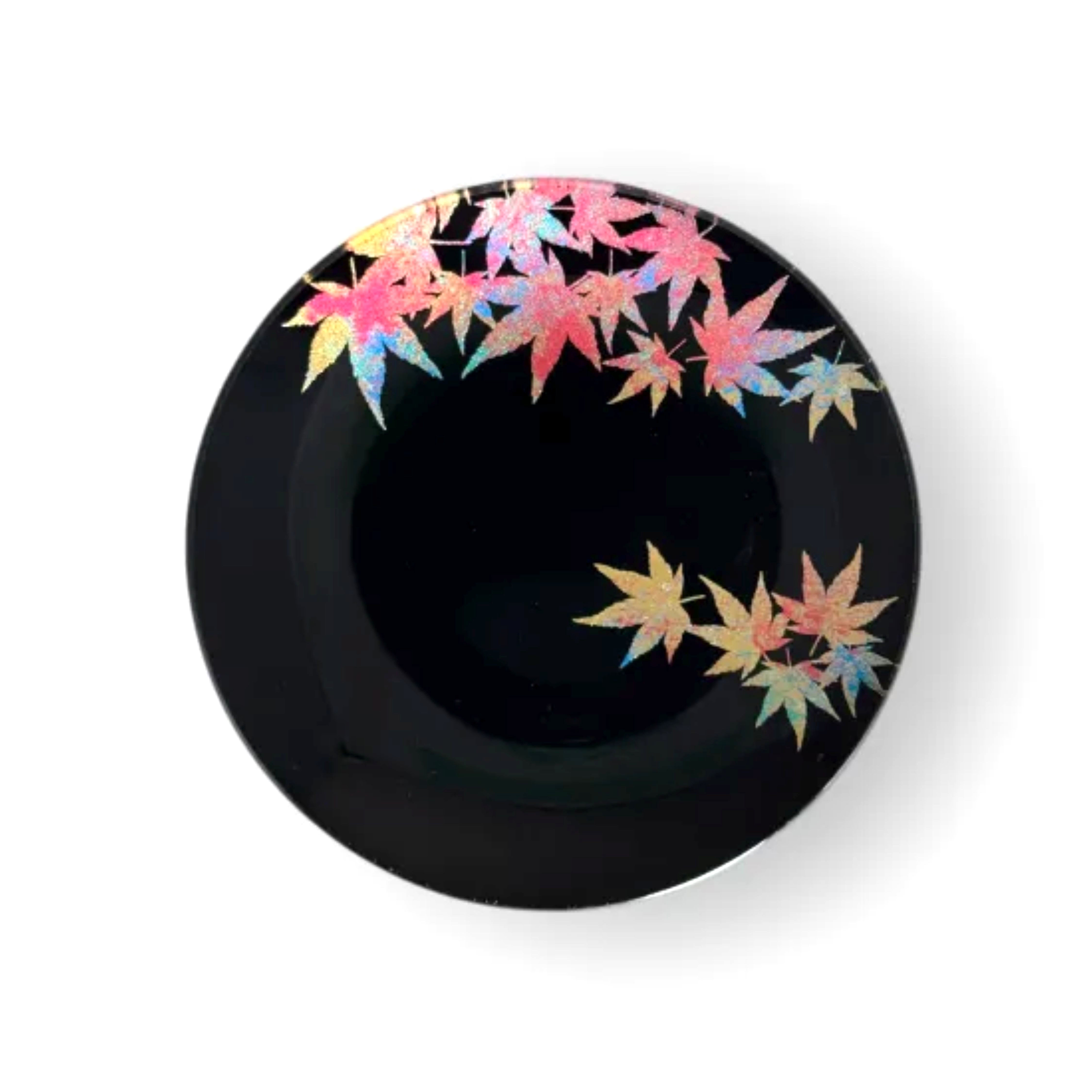 丸小皿 紅葉 漆黒 ［NF268］CU90100VC01