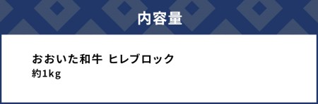 おおいた和牛 ヒレブロック約1kg 牛肉 和牛 豊後牛 国産牛 赤身肉 焼き肉 焼肉 大分県産 九州産 津久見市 国産【tsu002304】