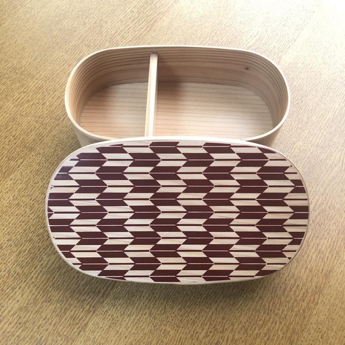 紀州漆器 曲げわっぱ 弁当箱 矢羽 朱（九州国産日田杉）［YS93］　CR134_イメージ2