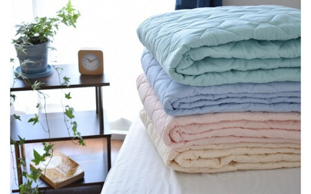 和晒し　ダブルガーゼ敷パット　シングルサイズ_アイボリー【G0122】