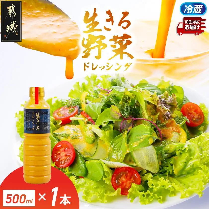 肉や野菜に!生きる野菜ドレッシングソース 500ml×1本≪みやこんじょ特急便≫ 〔AO-E4-001-1-Q〕 