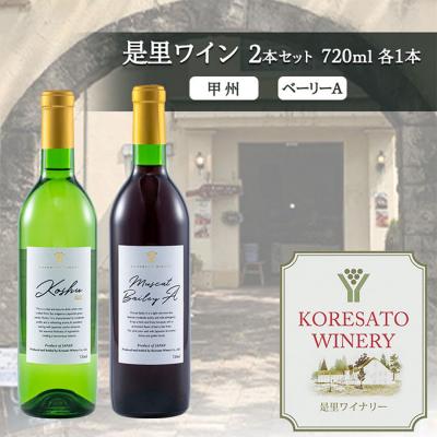ふるさと納税 赤磐市 是里 ワイン 果実酒 甲州  ベーリーA 720ml 各1本[NO5765-1250]