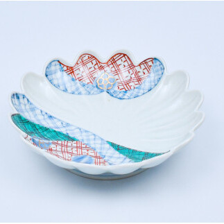 有田焼 地紋 菊形6.5寸皿【まるぶん】食器 器 うつわ 手描き 18cm A20-556_イメージ2