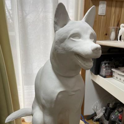 ふるさと納税 郡山市 東日本大震災からの動物愛護活動 犬猫と人との共生を願うリアルサイズモニュメント(体高40cm犬 猫) |  | 03