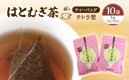 【ティーバッグ（テトラ型）】はとむぎ茶　10袋（1袋：3g×12p）