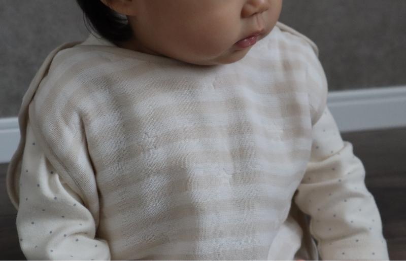 【eclat bebe】泉州南部織 4重ガーゼ スリーパー《BeWh》＜スピード発送＞ 099H1430