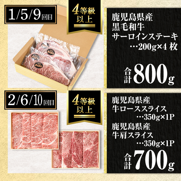 isa651 【定期便12回】工場開設一周年記念 牛肉堪能定期便(合計10.2kg) 黒毛和牛 リブロース サーロイン ステーキ スライス 大判 焼肉 牛 うし 牛肉 すきやき しゃぶしゃぶ 牛しゃぶ