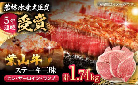 葉山牛ステーキ三昧(葉山牛ヒレステーキ150g×3枚・葉山牛サーロインステーキ250g×3枚・葉山牛ランプステーキ180g×3枚) ／ 牛肉 和牛 葉山牛 ステーキ ランプ サーロイン 【有限会社葉山旭屋牛肉店】[ASAP005]