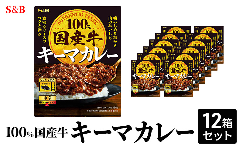 S&B 国産牛100% キーマカレー　12箱セット