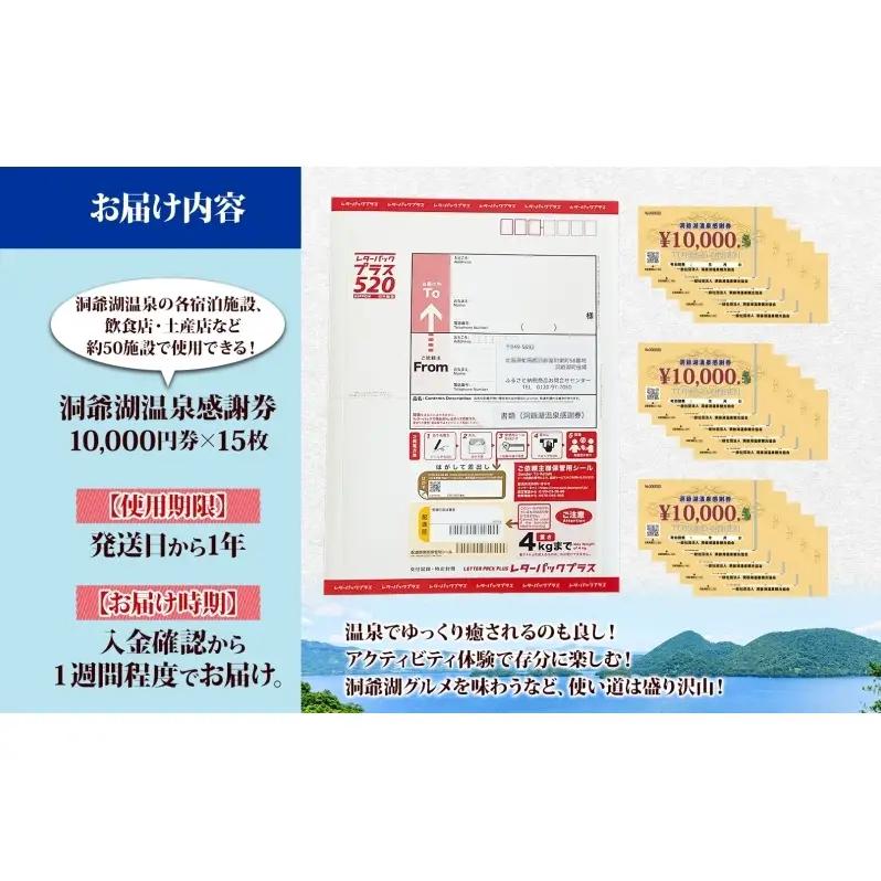 旅行 宿泊 クーポン 15万円分 感謝券 洞爺湖 温泉 旅行