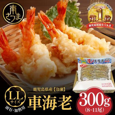 ふるさと納税 南さつま市 【鹿児島県産】冷凍 車海老 LLサイズ 300g (加熱用)