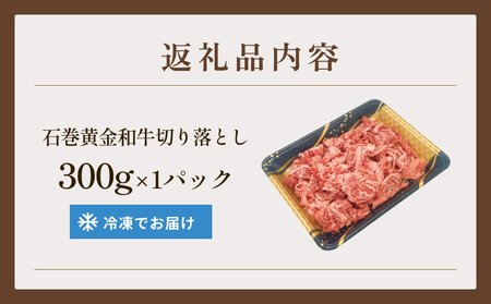 牛肉 石巻 黄金 和牛 切り落とし 300g×1P 赤身 国産 美味しい 使いやすい 小分け 肉　 お肉 細切れ おかず すき焼き 焼肉 冷凍