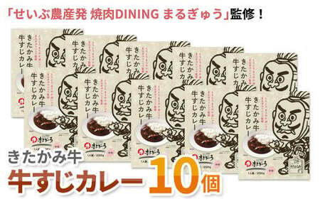 きたかみ牛すじカレー  200g×10個 西部開発農産 岩手県 北上市 G0088 きたかみ牛 牛すじ カレー 中辛 レトルト カレー 肉質4等級以上 黒毛和牛 コラーゲン 野菜