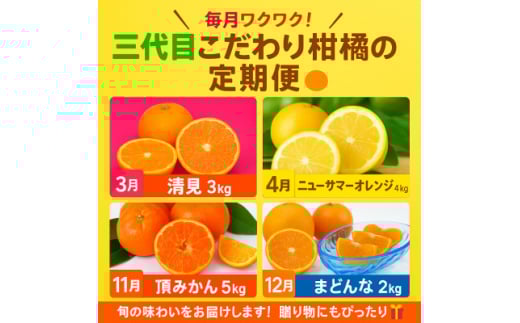 ＜発送月固定定期便＞柑橘＜みかん・まどんな・きよみ・ニューサマーオレンジ＞＜H31-47＞全4回【4058614】