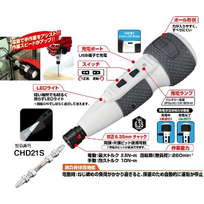 ふるさと納税 河内長野市 TONE ハイブリッド電動ドライバー(充電式)　CHD21S 工具 TONE工具 |  | 01