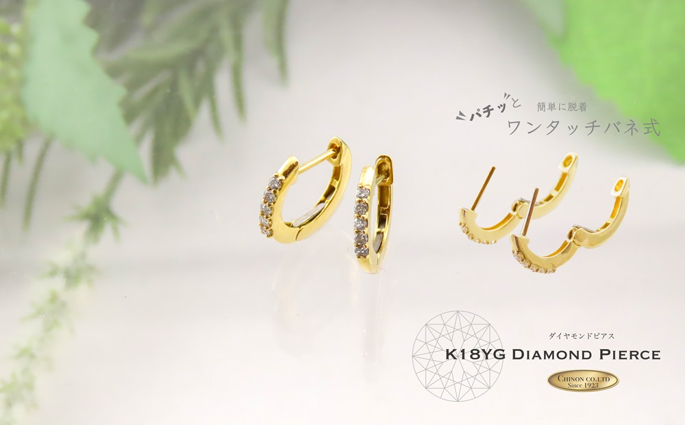 ダイヤモンドピアス K18YG CS686