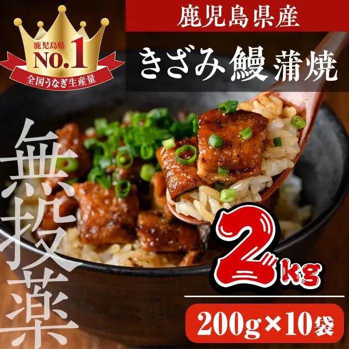 うなぎ 無投薬 鹿児島県産 きざみ (200g×10袋) うなぎ 【西日本養鰻】D35
