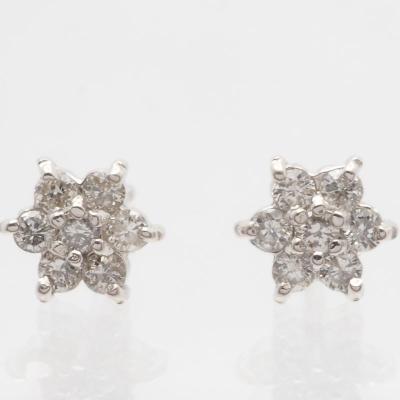 ふるさと納税 甲府市 K18WG　フラワーモチーフダイヤモンドピアス HTOP-0015 |  | 01